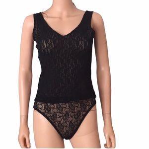 Vintage Laura Winston black lace cami and black lace panty